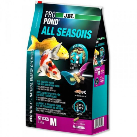 Сухой корм JBL ProPond All Seasons M для рыб всесезонный в форме стиксов 