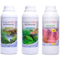 Набор удобрений для аквариумных растений AQUAYER Микро + Макро + Железо 1л фото