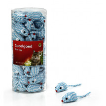 Нейлоновая игрушка для котов Pet Pro "Плетенная мышь", 4 см, голубая
