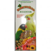 Колосок коктейль для волнистых попугаев Природа "Сафлор, лесная ягода, кокос", 3х30 гг