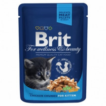 Консервы с курицей Brit Premium Cat Pouch  для котят, 100г