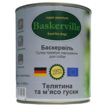 Влажный корм Baskerville для собак, телятина и мясо гуся