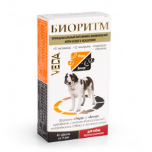Витамины VEDA БИОРИТМ для собак крупных размеров, 48 таблеток