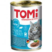 Консервы для кошек TOMi, с лососем и форелью, 0.4кг
