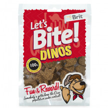 Лакомство-угощенье для собак Brit Let's Bite Dinos с ягненком, 150 г