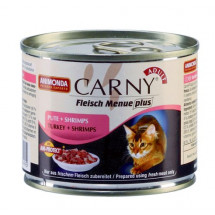 Консервы Animonda Carny Adult для кошек, со вкусом индейки и креветок, 200 г.