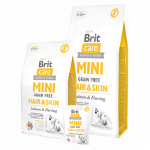 Корм для собак малых пород для здоровой кожи и шерсти Brit Care GF Mini Hair&Skin