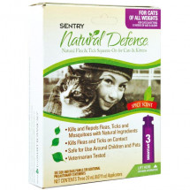 Капли Sentry Натуральная защита против блох и клещей для котов всех пород, 1 пипетка