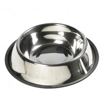 Нержавеющая миска с резиновым ободком для собак Karlie-Flamingo dish steel rim