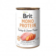 Консервы с индейкой и бататом Brit Mono Protein Terkey and Sweet Potato  для собак, 400 г