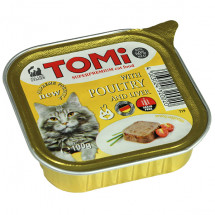 Консервы для кошек TOMi poultry liver с птицей и печенью, 0,1 кг