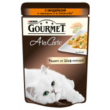 Влажный корм Gourmet A la Carte индейка в подливе для кошек, 85г