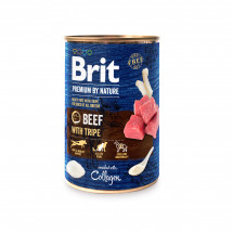 Консервы для собак Brit Premium by Nature говядина с требухой