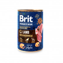 Консервы для собак Brit Premium by Nature ягненок с гречкой