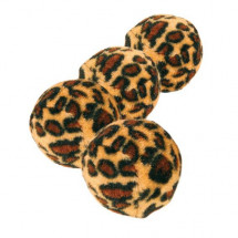 Набор мячиков для кошек Trixie, меховых, леопард, 3,5см, 4шт