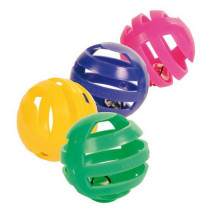 Набор мячиков для кошек Trixie, пластиковых, с колокольчиком, 4шт