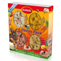 Sanal 4-Pack Drops «Йогурт, Морковь, Клубника, Тропические фрукты» дропсы для грызунов 140 грамм