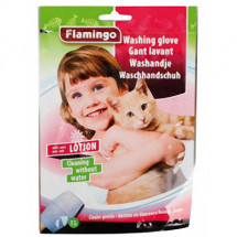 Влажная рукавица для мытья кошек без воды washing glove cat Karlie-Flamingo