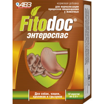 Фитодок-Энтероспас для нормализации пищеварения у собак, котов, грызунов, 10 пакетов по 2,5г