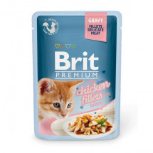 Консервы филе курицы в соусе Brit Premium Cat pouch для котят, 85 г