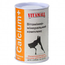 Витаминно минеральный комплекс VitamAll Calcium +, сбалансированный рацион для собак и кошек, 300 г
