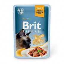 Консервы филе тунца в соусе Brit Premium Cat pouch для кошек, 85 г
