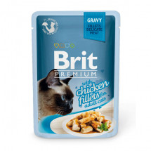Консервы филе курицы в соусе Brit Premium Cat pouch для кошек, 85 г