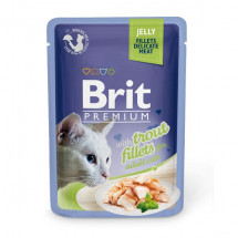 Консервы филе форели в желе Brit Premium Cat pouch для кошек, 85 г