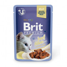 Консервы филе говядины в желе Brit Premium Cat pouch для кошек, 85 г