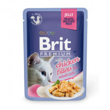 Консервы филе курицы в желе Brit Premium Cat pouch для кошек, 85 г