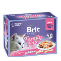 Консервы для кошек Brit Premium Cat pouch семейная тарелка в желе, 1020 г