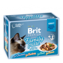 Консервы для кошек Brit Premium Cat pouch семейная тарелка в соусе, 1020 г