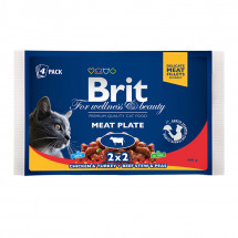 Консервы для кошек Brit Premium Cat pouch мясная тарелка, 400 г