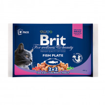 Консервы для кошек Brit Premium Cat pouch рыбная тарелка, 400 г