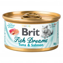 Консервы для кошек Brit Fish Dreams  тунец и лосось, 80г