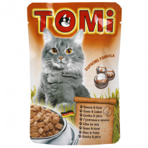Консервы для кошек TOMi, гусь и печень, пауч, 0.1кг