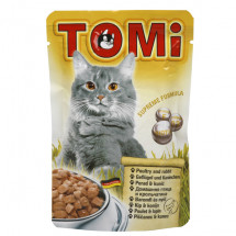 Консервы для кошек TOMi, кролик и птица, пауч, 0.1кг