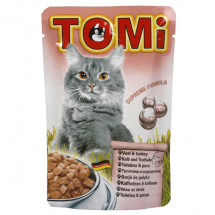 Консервы для кошек TOMi, мясо индейки, пауч, 0.1кг