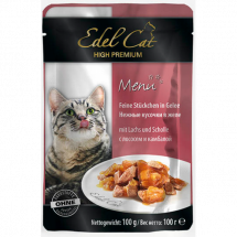 Влажный корм Edel Cat pouch лосось и камбала в желе,  для кошек 100 г