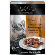 Влажный корм Edel Cat pouch курица и утка в желе,  для кошек 100 г