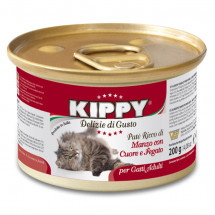 Консервы KIPPY паштет, говядина, сердце и печень, 200г 