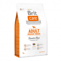 Сухой корм с рисом и ягненком Brit Care Adult Medium Breed для средних пород собак