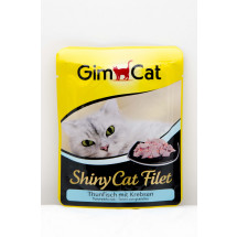 Консервы Gimpet Shiny Cat pouch для кошек , с тунцом и крабом, 70г