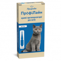 Капли на холку ПрофиЛайн для кошек до 4 кг, 4 пипетки*0,5мл