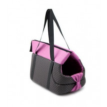 Переноска-сумка Comfy Lilly M коричнево-розовая 39x24x26см