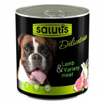 Мясной деликатес для собак Salutis Lamb & Carrots, с ягнятиной 360г