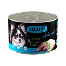 Мясной паштет Salutis Turkey & Live для собак, индюшатина и печень 190г