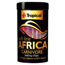 Корм для плотоядных африканских рыб Tropical Soft Line Africa Carnivore, тонущие чипсы
