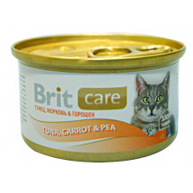 Консервы для кошек Brit Care Tuna, Carrot & Pea Тунец, морковь и горошек, 80г
