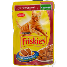 Консервы для котов Friskies, с говядиной, упаковка 20х100 г